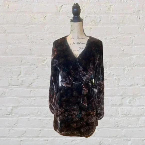 Chelsea & Violet Velvet Wrap Dress - Picture 2 of 6